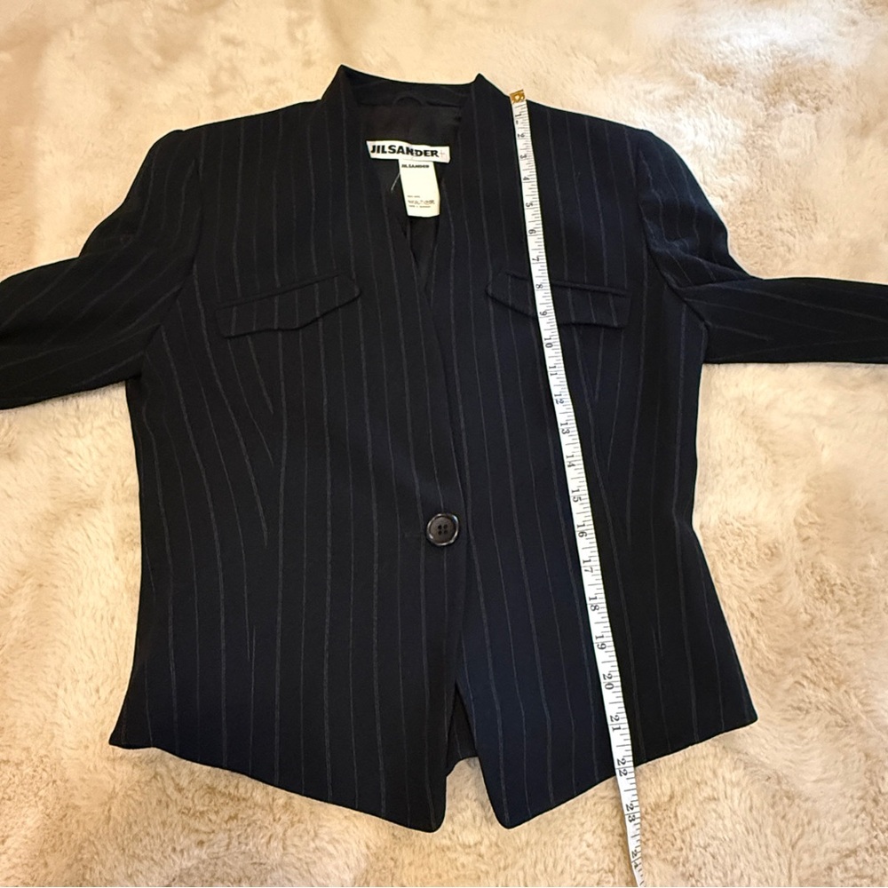 Jil Sander Black Pinstripe Single-Button Jacket - Picture 12 of 13